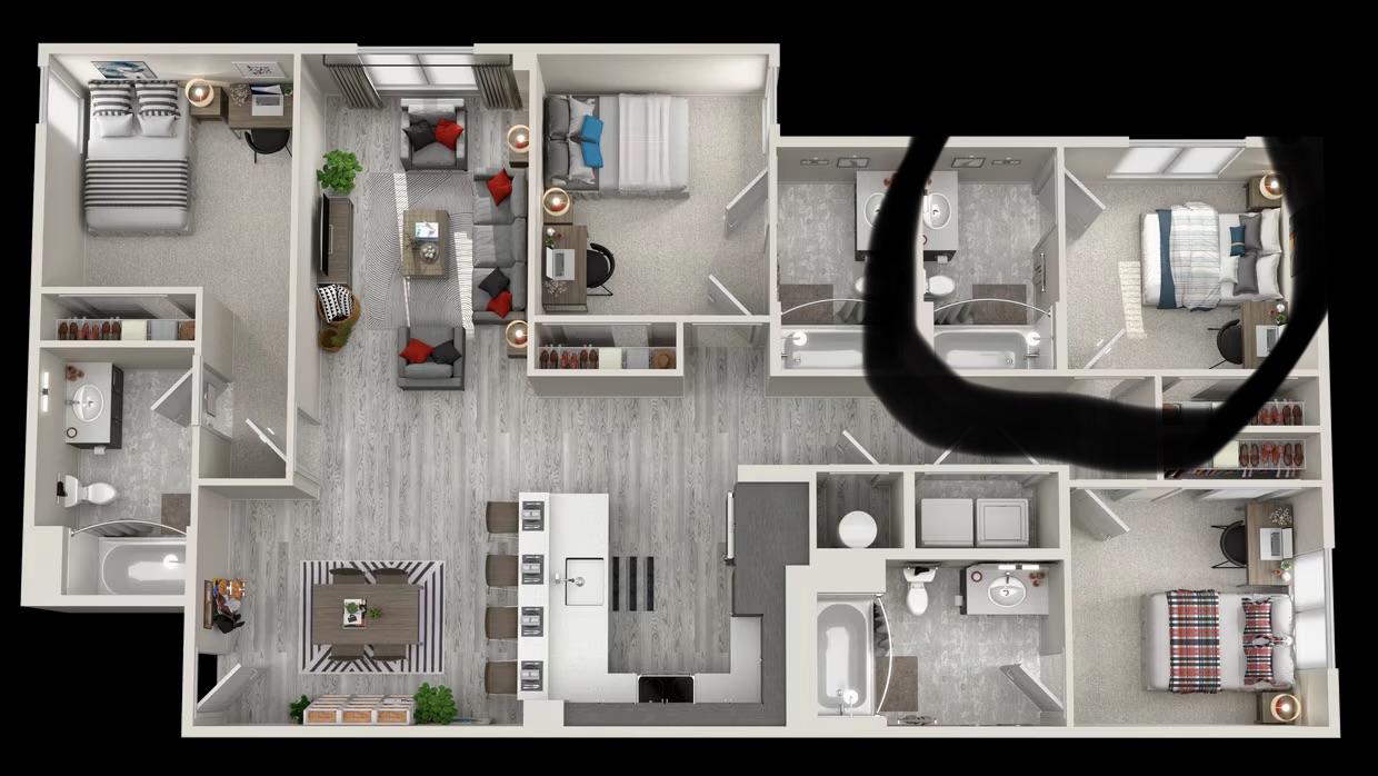 Layout and which room is available 
