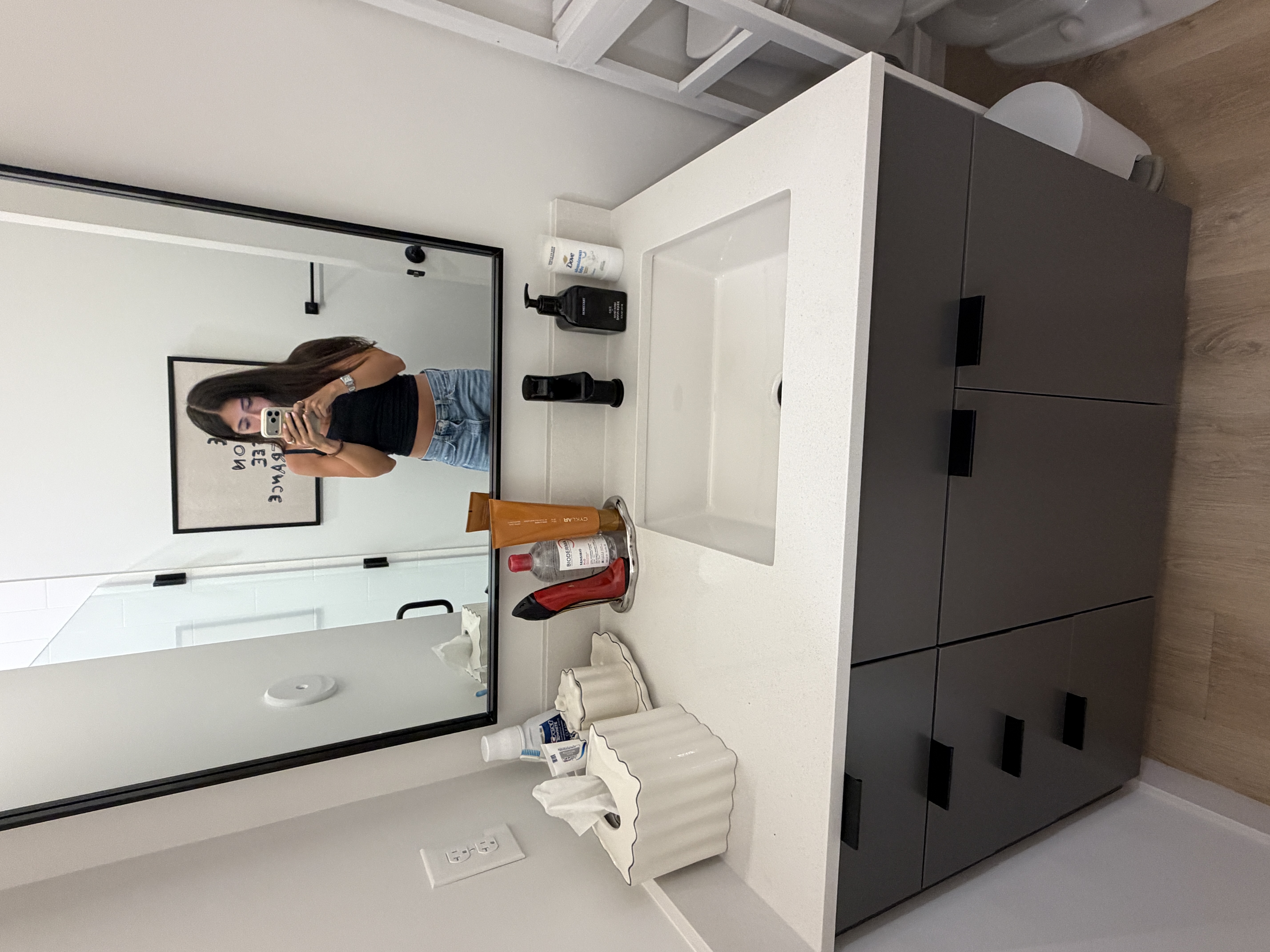 Bathroom sink, counter, and mirror