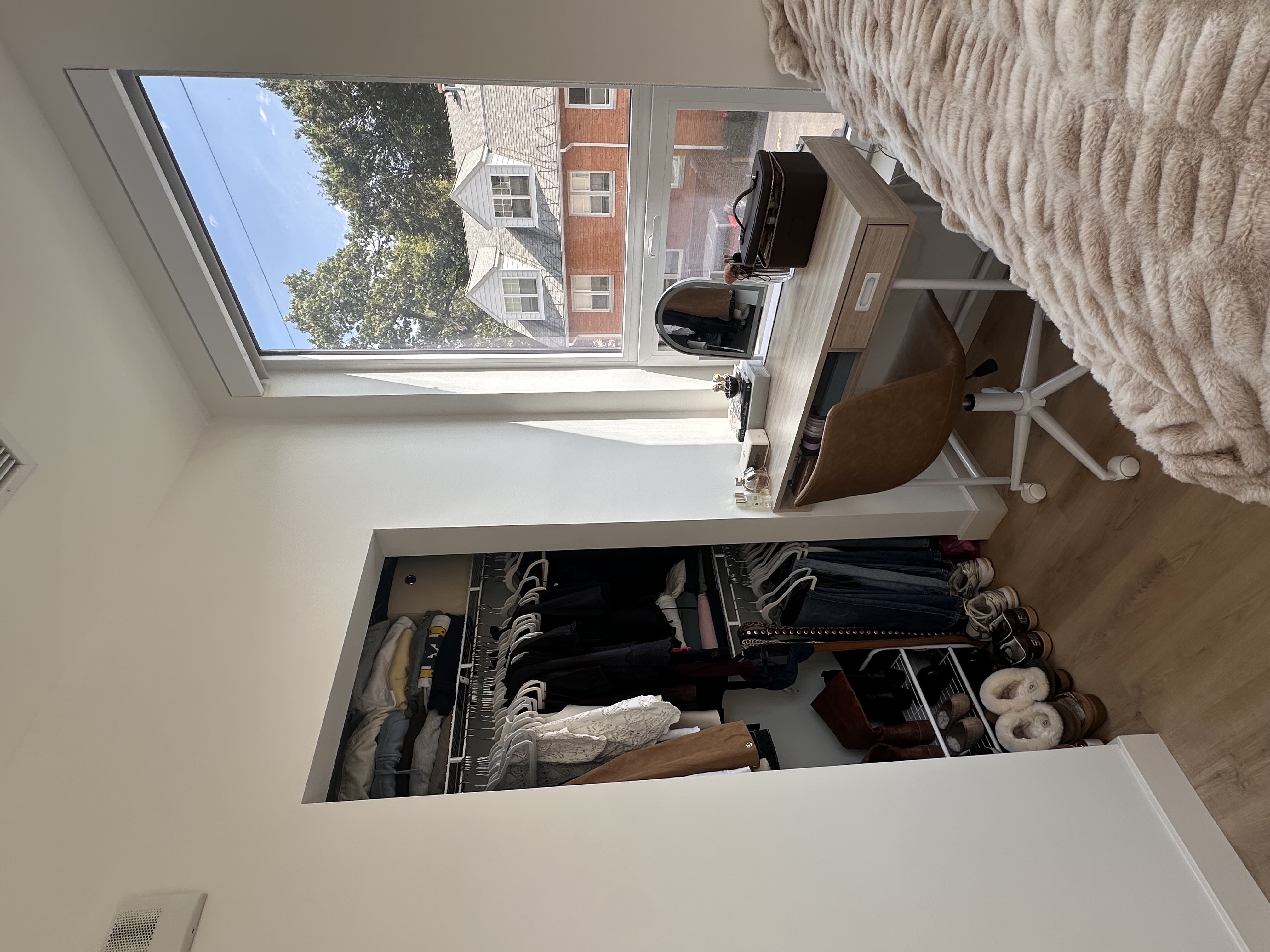 Desk and closet